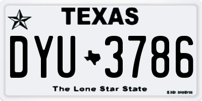 TX license plate DYU3786