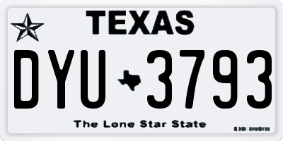 TX license plate DYU3793