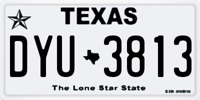 TX license plate DYU3813
