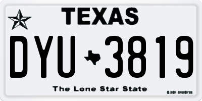 TX license plate DYU3819