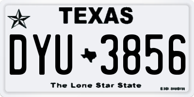 TX license plate DYU3856