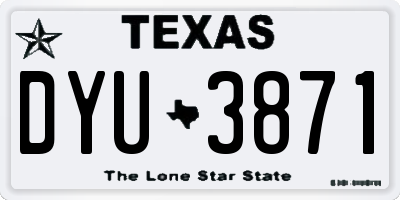 TX license plate DYU3871