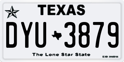 TX license plate DYU3879
