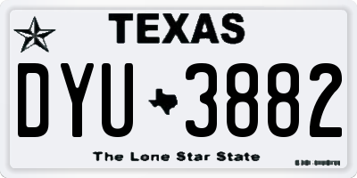 TX license plate DYU3882