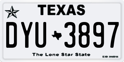 TX license plate DYU3897
