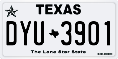 TX license plate DYU3901