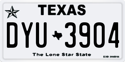 TX license plate DYU3904