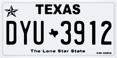 TX license plate DYU3912