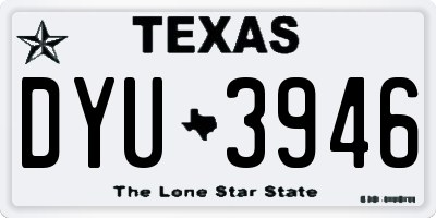 TX license plate DYU3946