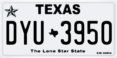 TX license plate DYU3950