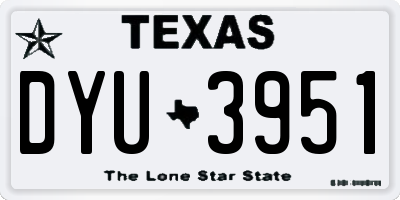 TX license plate DYU3951