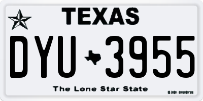 TX license plate DYU3955