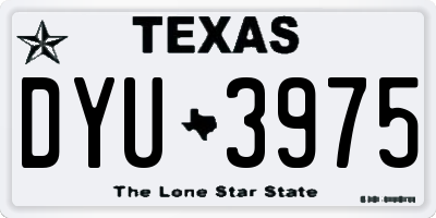 TX license plate DYU3975