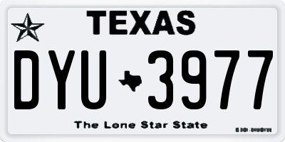 TX license plate DYU3977