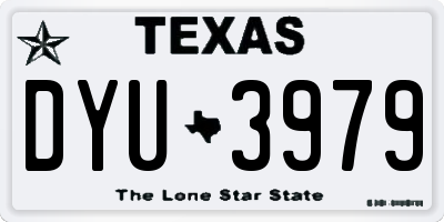 TX license plate DYU3979