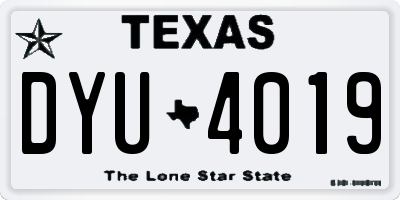 TX license plate DYU4019