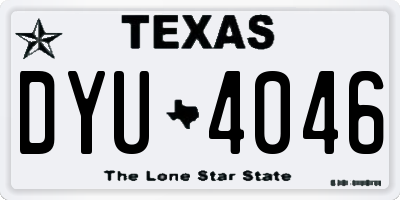 TX license plate DYU4046
