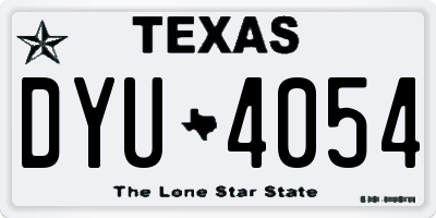 TX license plate DYU4054