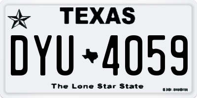 TX license plate DYU4059