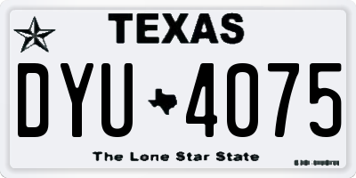 TX license plate DYU4075