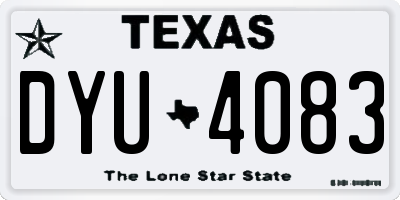 TX license plate DYU4083