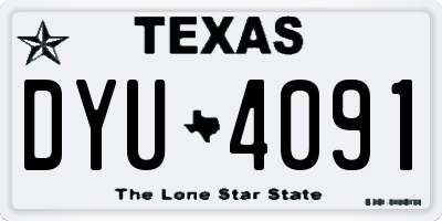 TX license plate DYU4091