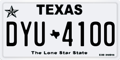TX license plate DYU4100