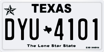 TX license plate DYU4101