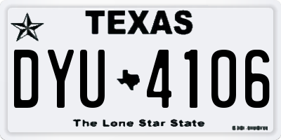TX license plate DYU4106