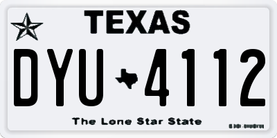 TX license plate DYU4112