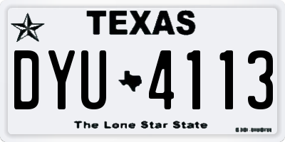 TX license plate DYU4113