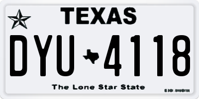 TX license plate DYU4118