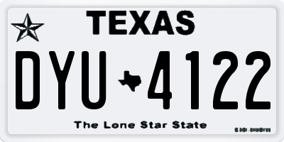 TX license plate DYU4122