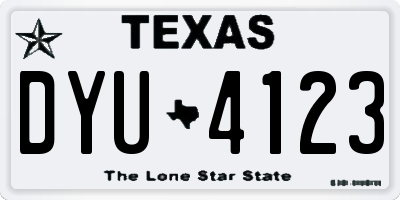 TX license plate DYU4123