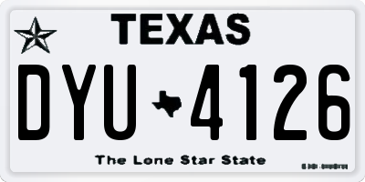 TX license plate DYU4126