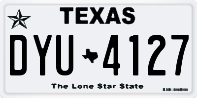 TX license plate DYU4127