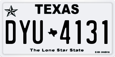 TX license plate DYU4131