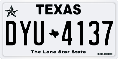 TX license plate DYU4137