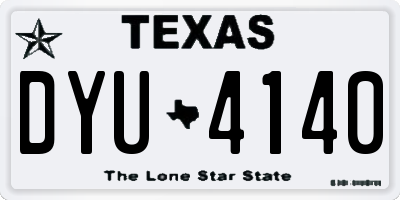 TX license plate DYU4140