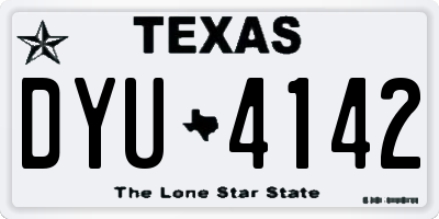 TX license plate DYU4142