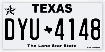 TX license plate DYU4148