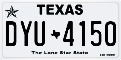 TX license plate DYU4150
