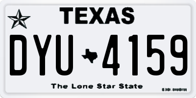 TX license plate DYU4159