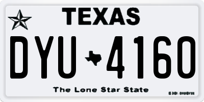 TX license plate DYU4160