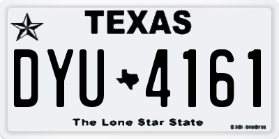 TX license plate DYU4161