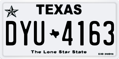 TX license plate DYU4163