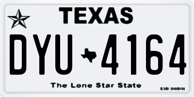TX license plate DYU4164