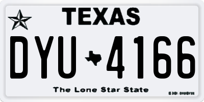 TX license plate DYU4166