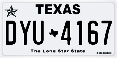 TX license plate DYU4167