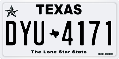 TX license plate DYU4171